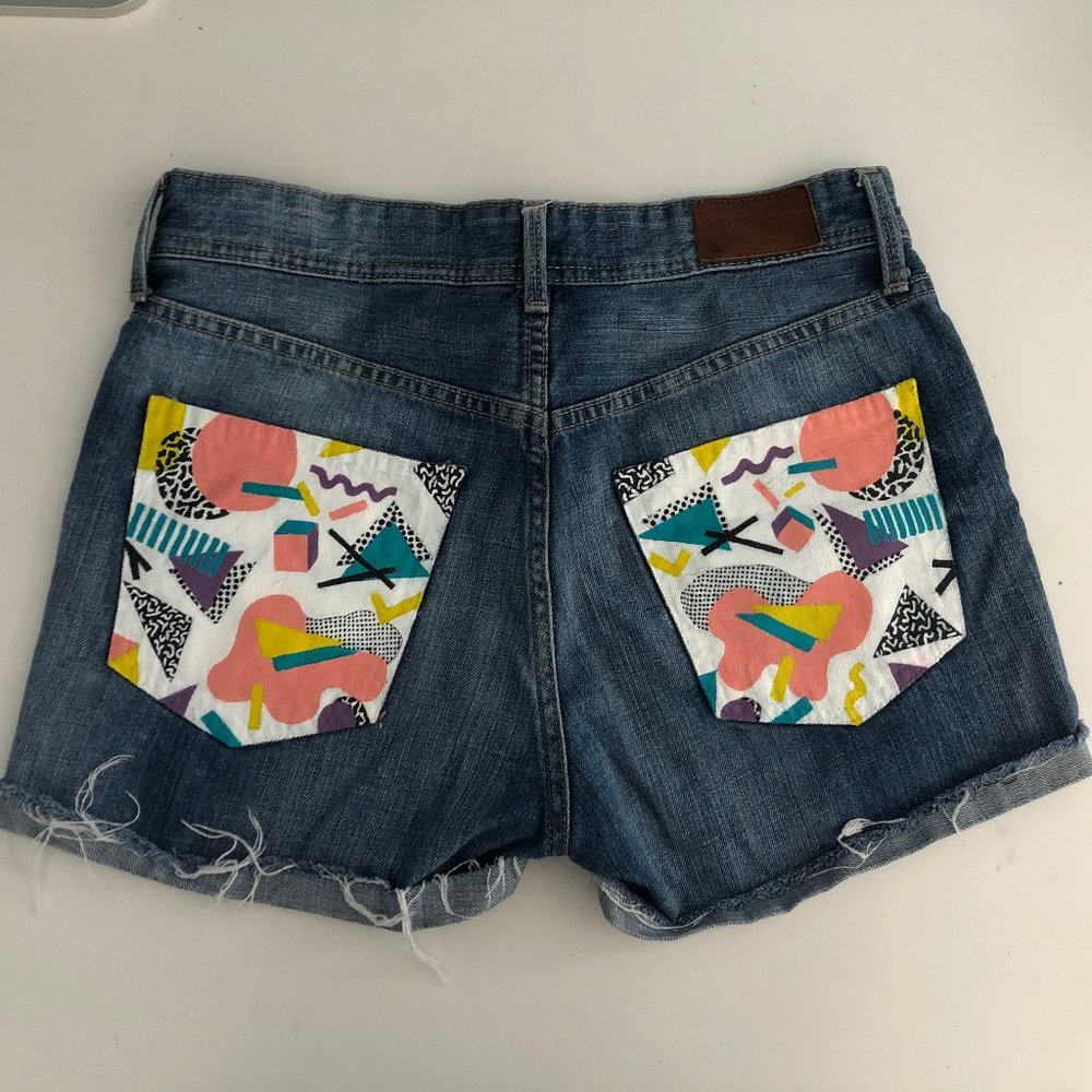 Custom 80's print shorts